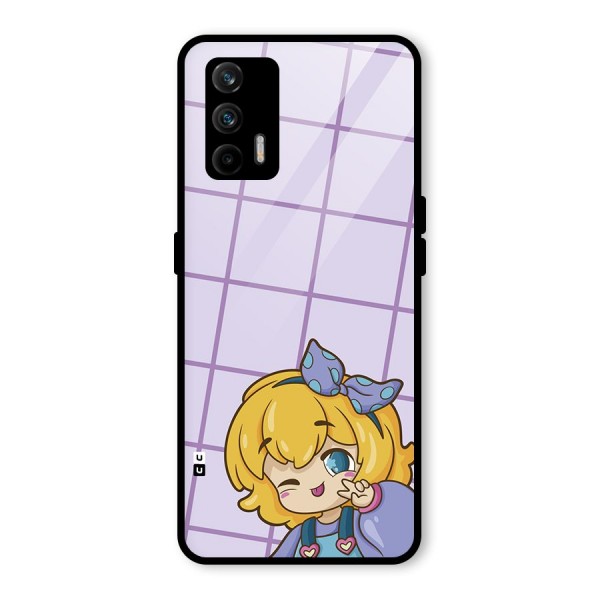 Cute Anime Illustration Glass Back Case for Realme GT 5G