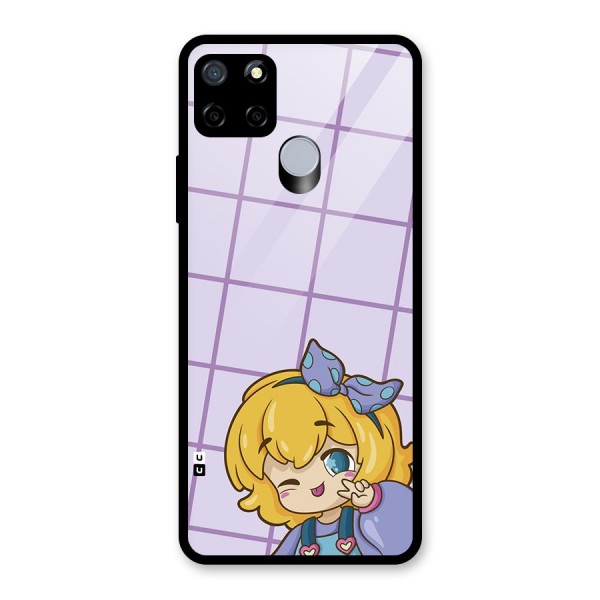 Cute Anime Illustration Glass Back Case for Realme Narzo 20