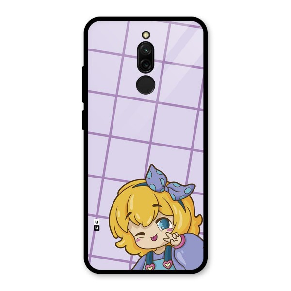 Cute Anime Illustration Glass Back Case for Redmi 8