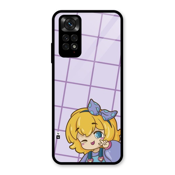 Cute Anime Illustration Glass Back Case for Redmi Note 11