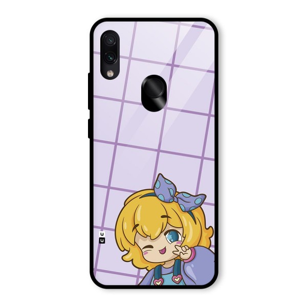 Cute Anime Illustration Glass Back Case for Redmi Note 7S