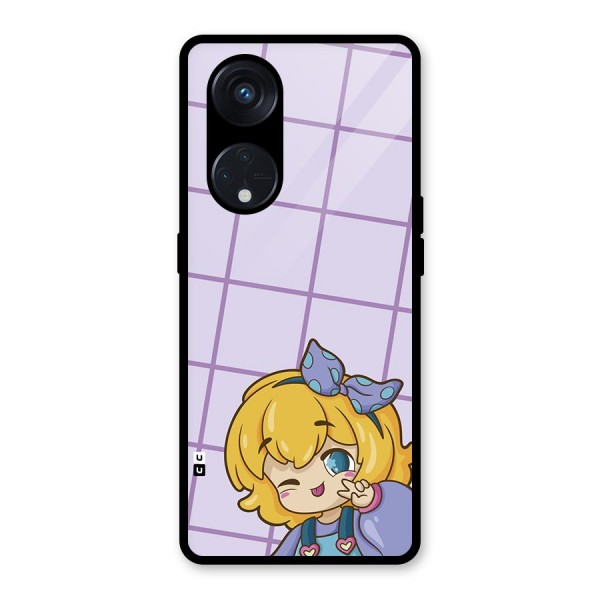 Cute Anime Illustration Glass Back Case for Reno8 T 5G