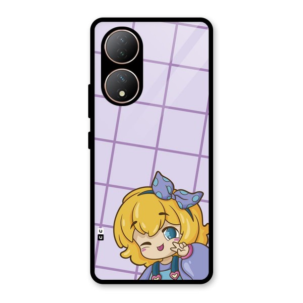 Cute Anime Illustration Glass Back Case for Vivo T2