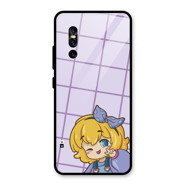 Cute Anime Illustration Glass Back Case for Vivo V15 Pro