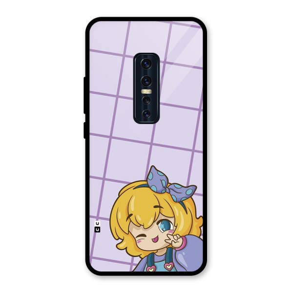 Cute Anime Illustration Glass Back Case for Vivo V17 Pro