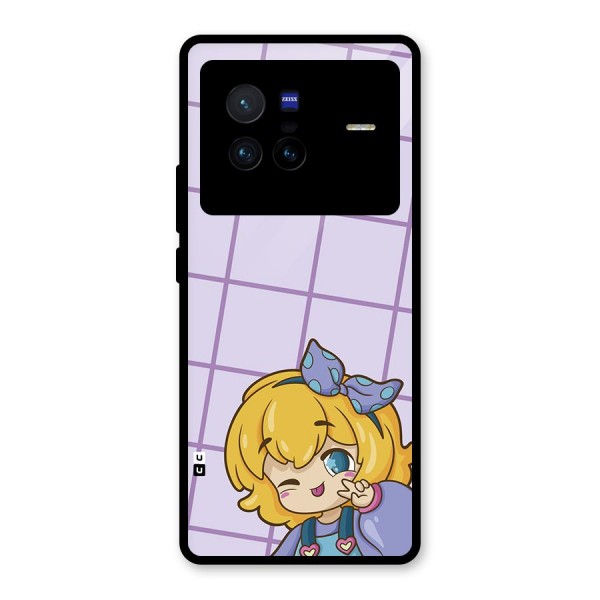 Cute Anime Illustration Glass Back Case for Vivo X80