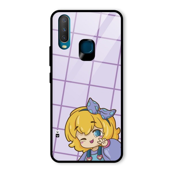 Cute Anime Illustration Glass Back Case for Vivo Y12