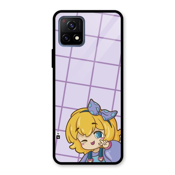 Cute Anime Illustration Glass Back Case for Vivo Y72 5G