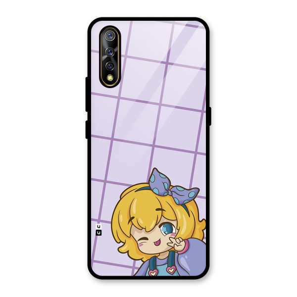 Cute Anime Illustration Glass Back Case for Vivo Z1x