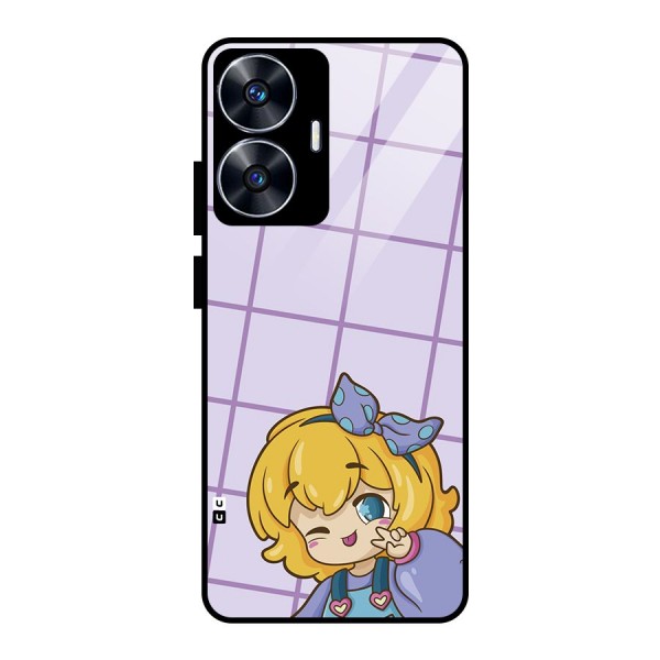 Cute Anime Illustration Glass Back Case for realme C55