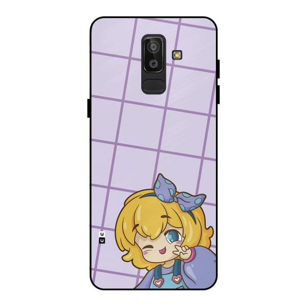 Cute Anime Illustration Metal Back Case for Galaxy J8