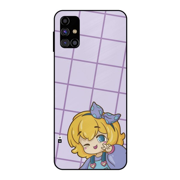 Cute Anime Illustration Metal Back Case for Galaxy M31s