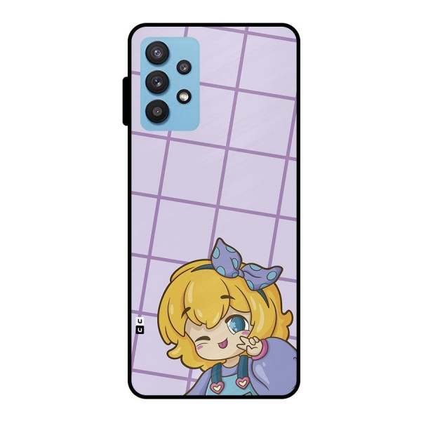 Cute Anime Illustration Metal Back Case for Galaxy M32 5G