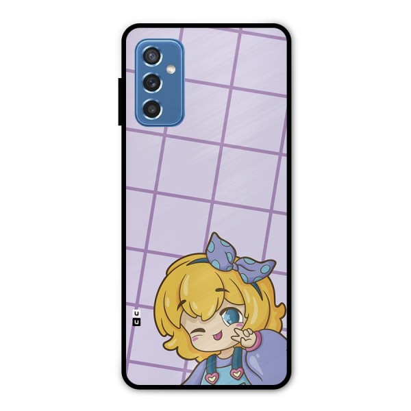 Cute Anime Illustration Metal Back Case for Galaxy M52 5G