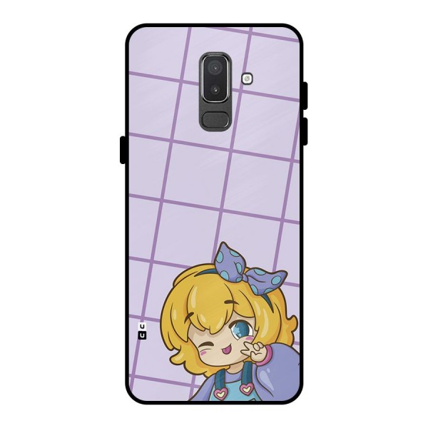 Cute Anime Illustration Metal Back Case for Galaxy On8 (2018)