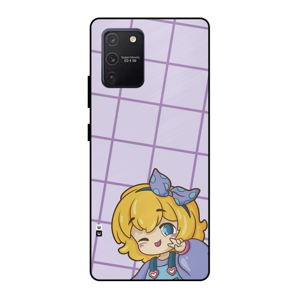 Cute Anime Illustration Metal Back Case for Galaxy S10 Lite