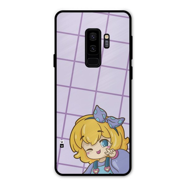 Cute Anime Illustration Metal Back Case for Galaxy S9 Plus