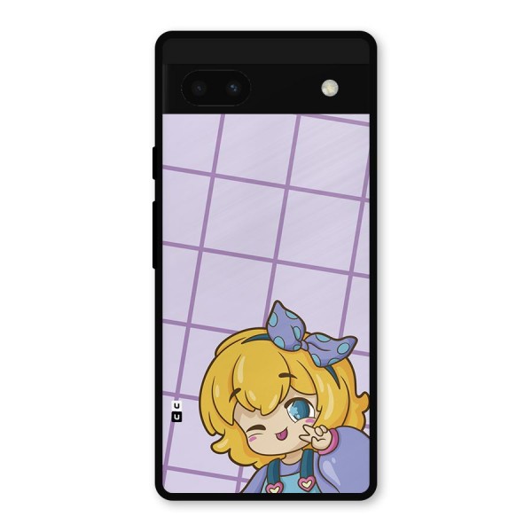 Cute Anime Illustration Metal Back Case for Google Pixel 6a