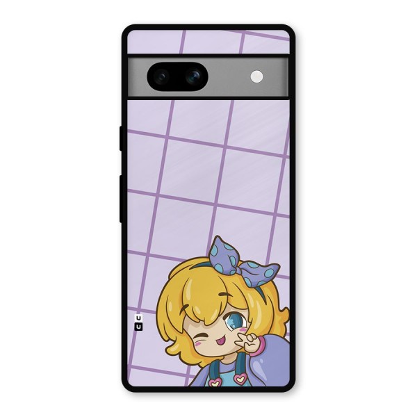 Cute Anime Illustration Metal Back Case for Google Pixel 7a