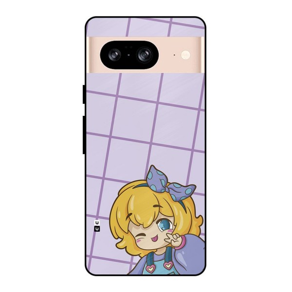 Cute Anime Illustration Metal Back Case for Google Pixel 8