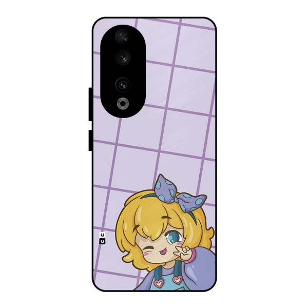 Cute Anime Illustration Metal Back Case for Honor 90