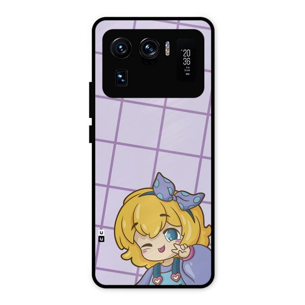 Cute Anime Illustration Metal Back Case for Mi 11 Ultra