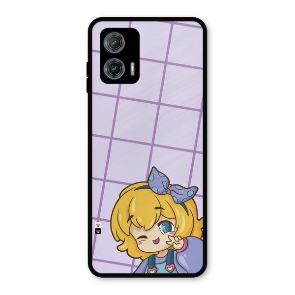 Cute Anime Illustration Metal Back Case for Moto G73