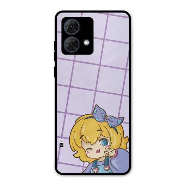 Cute Anime Illustration Metal Back Case for Moto G84