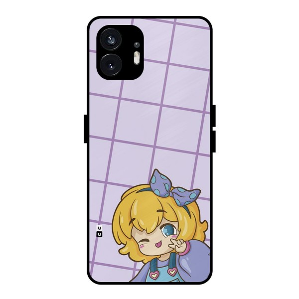 Cute Anime Illustration Metal Back Case for Nothing Phone 2