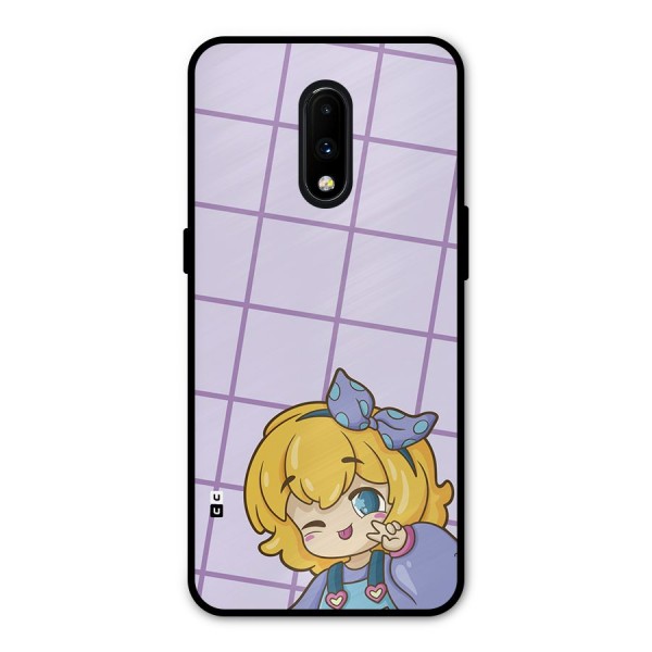 Cute Anime Illustration Metal Back Case for OnePlus 7