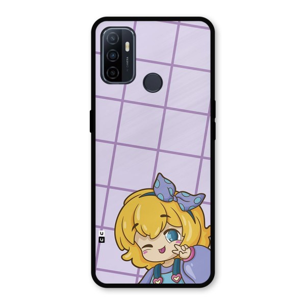 Cute Anime Illustration Metal Back Case for Oppo A53