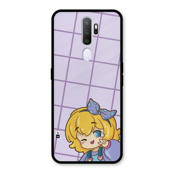 Cute Anime Illustration Metal Back Case for Oppo A9 (2020)