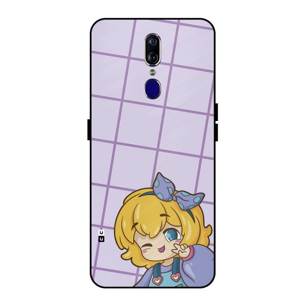 Cute Anime Illustration Metal Back Case for Oppo F11