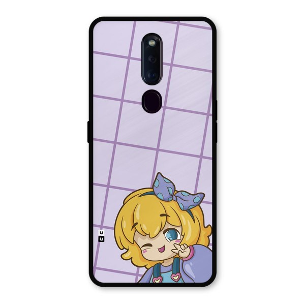 Cute Anime Illustration Metal Back Case for Oppo F11 Pro