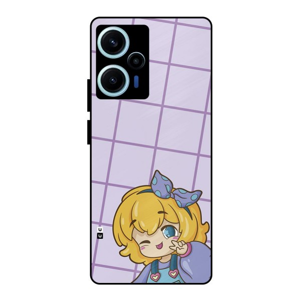 Cute Anime Illustration Metal Back Case for Poco F5