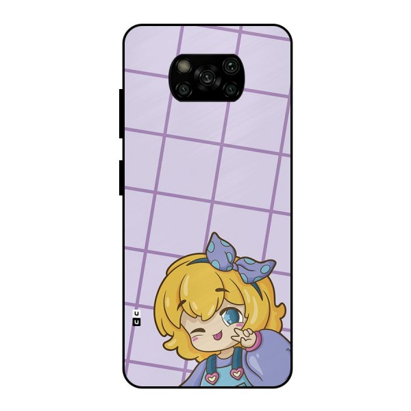 Cute Anime Illustration Metal Back Case for Poco X3