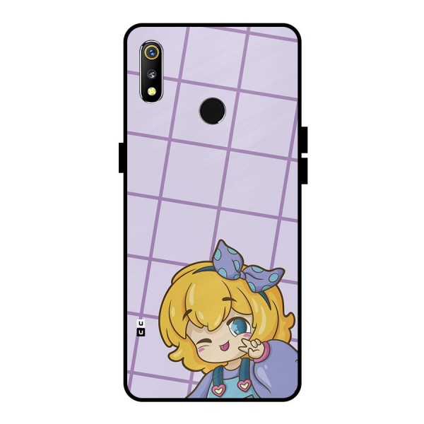 Cute Anime Illustration Metal Back Case for Realme 3