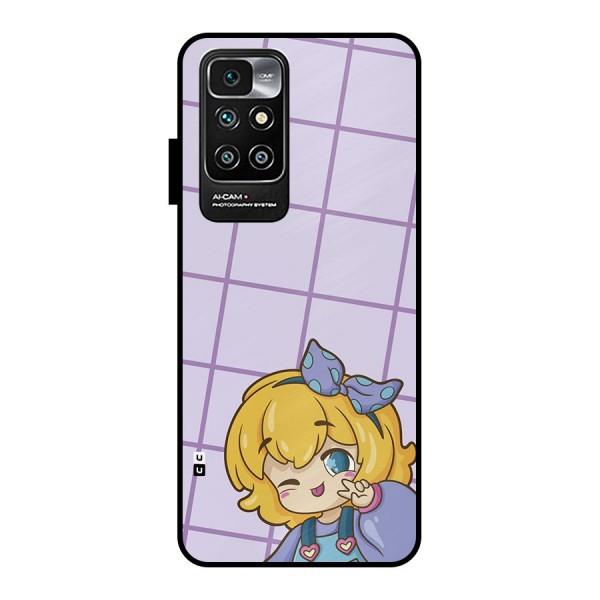 Cute Anime Illustration Metal Back Case for Redmi 10 Prime