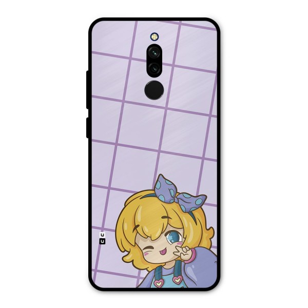 Cute Anime Illustration Metal Back Case for Redmi 8