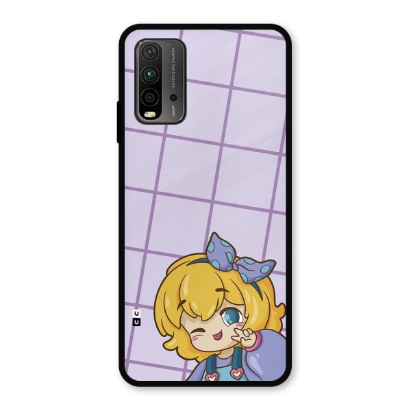 Cute Anime Illustration Metal Back Case for Redmi 9 Power