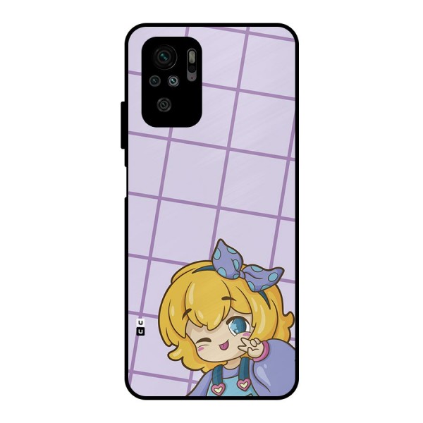 Cute Anime Illustration Metal Back Case for Redmi Note 10S