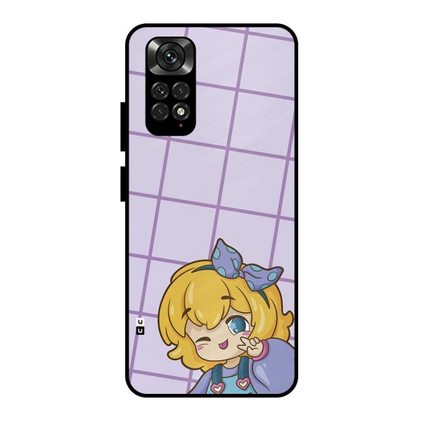 Cute Anime Illustration Metal Back Case for Redmi Note 11 Pro