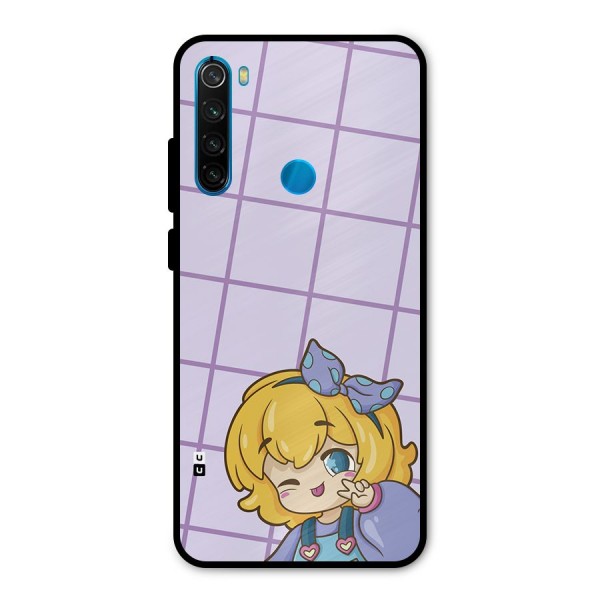 Cute Anime Illustration Metal Back Case for Redmi Note 8