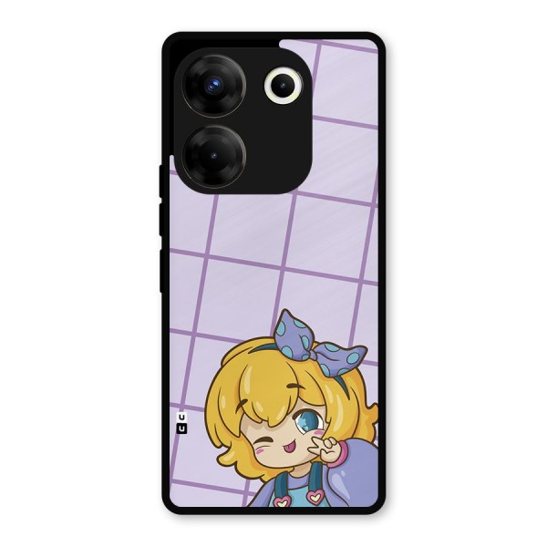 Cute Anime Illustration Metal Back Case for Tecno Camon 20