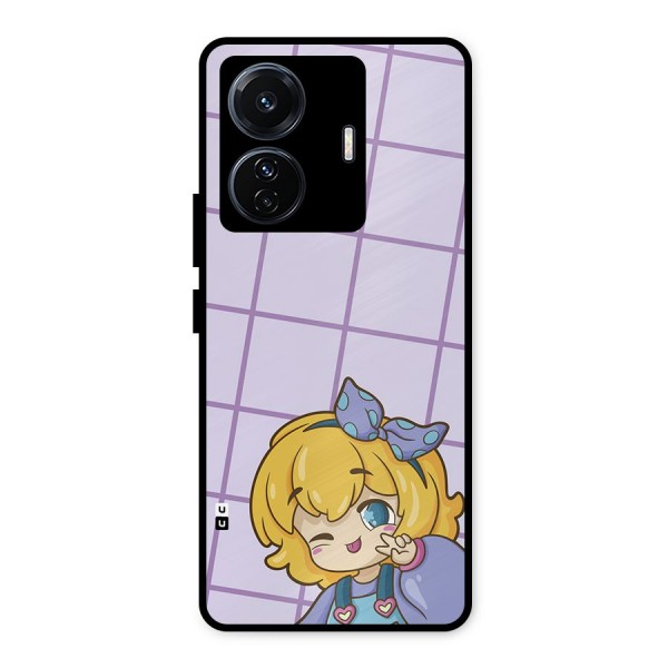 Cute Anime Illustration Metal Back Case for Vivo T1 Pro