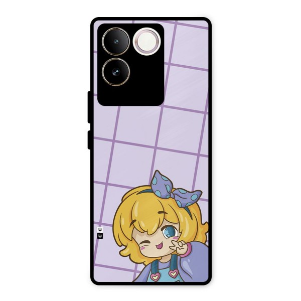 Cute Anime Illustration Metal Back Case for Vivo T2 Pro