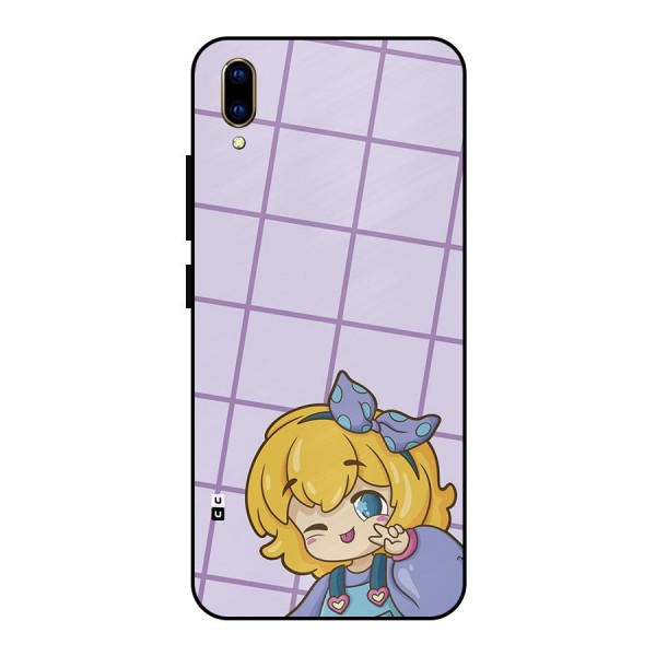 Cute Anime Illustration Metal Back Case for Vivo V11 Pro