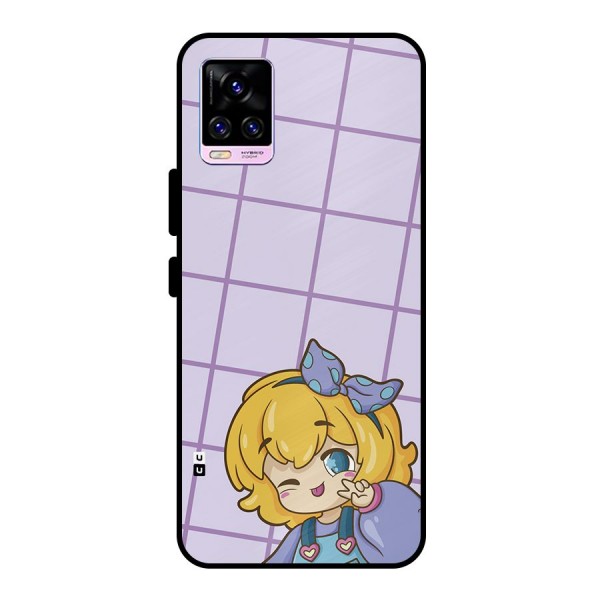 Cute Anime Illustration Metal Back Case for Vivo V20 Pro