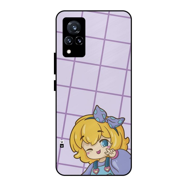 Cute Anime Illustration Metal Back Case for Vivo V21 5G