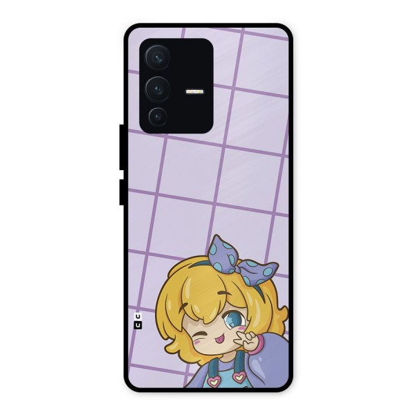 Cute Anime Illustration Metal Back Case for Vivo V23 5G